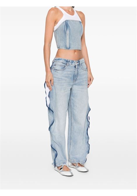 Blue zip-detail mesh-panel jeans Alexander Wang - women ALEXANDER WANG | 4DC3254882470C